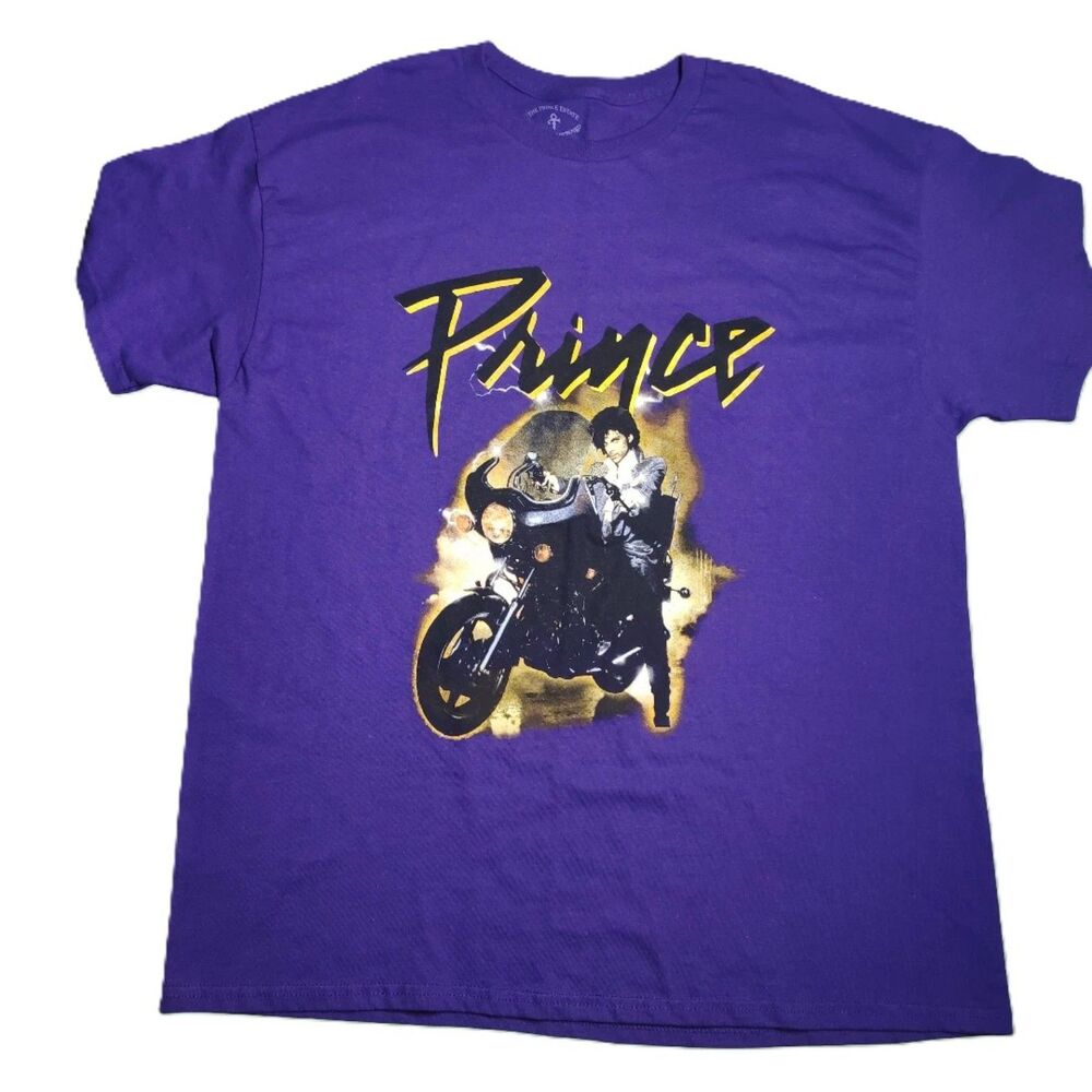 Prince Purple Rain Motorcycle Graphic T-Shirt Men XL Official Estate Licensed
